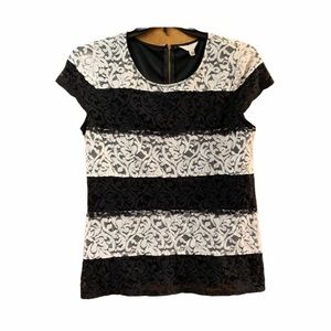 A Diva Black & White lace top